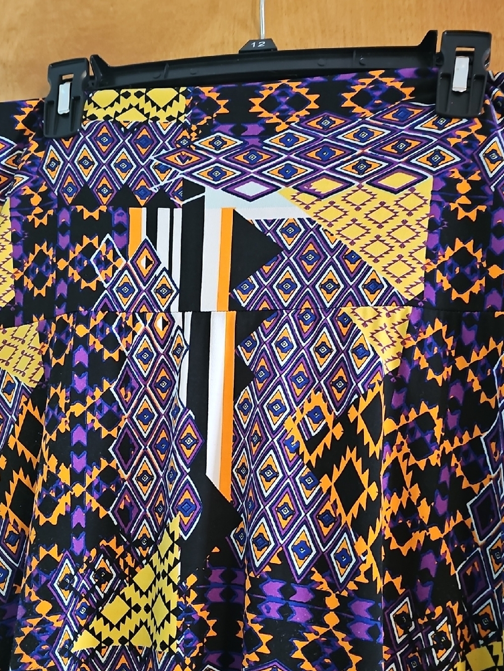 Lularoe Vibrant Geometric Maxi Skirt in Blue & Yellow - Picture 2 of 3